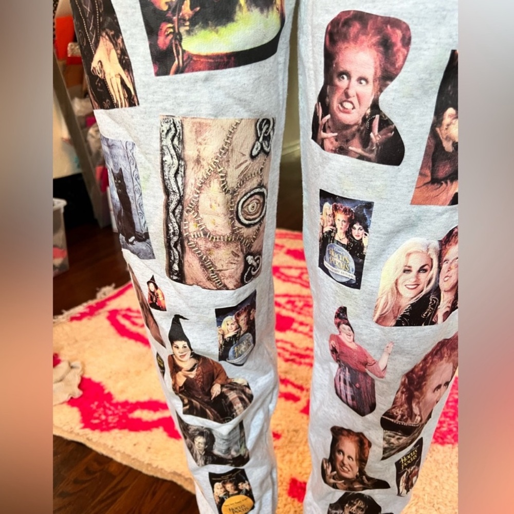 ONE OF A KIND grey Hocus Pocus sweatpants size M - Picture 7 of 8